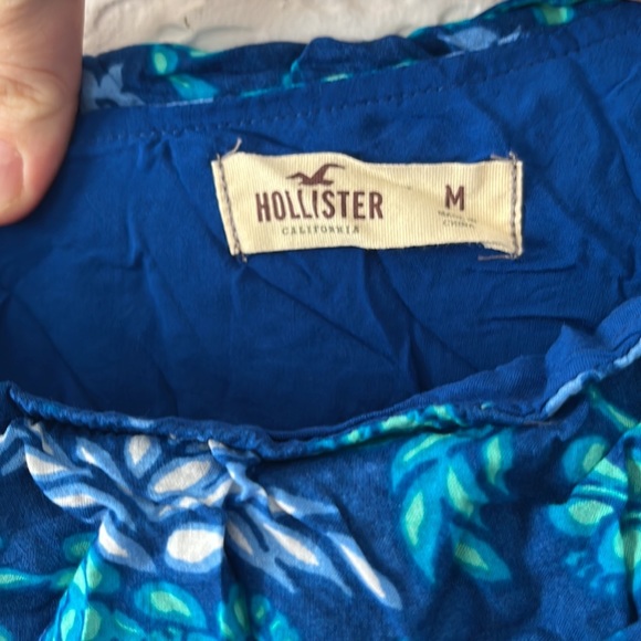 Hollister Blue Floral One Shoulder Dress - Picture 2 of 2